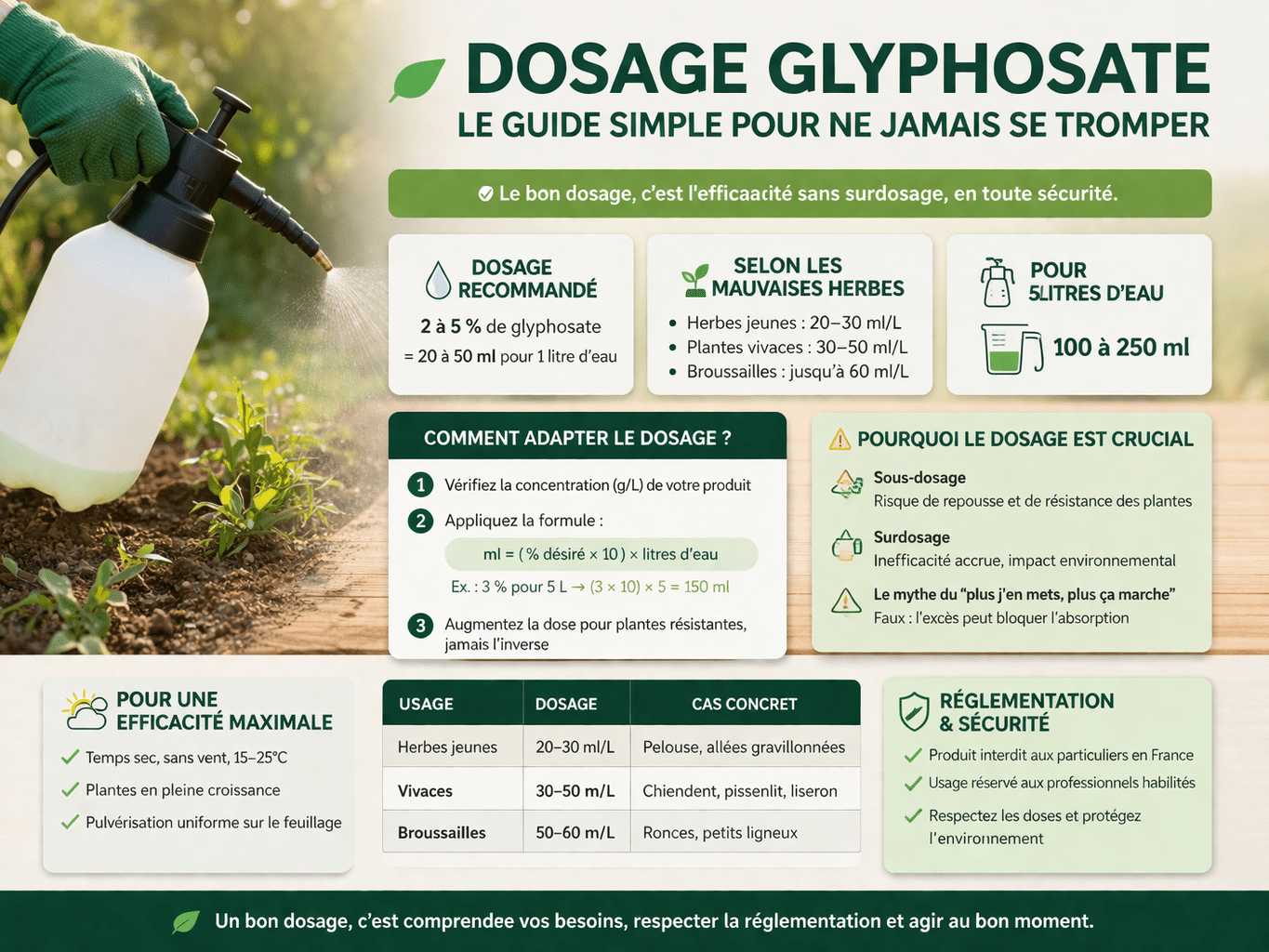 Dosage glyphosate : guide facile et précis