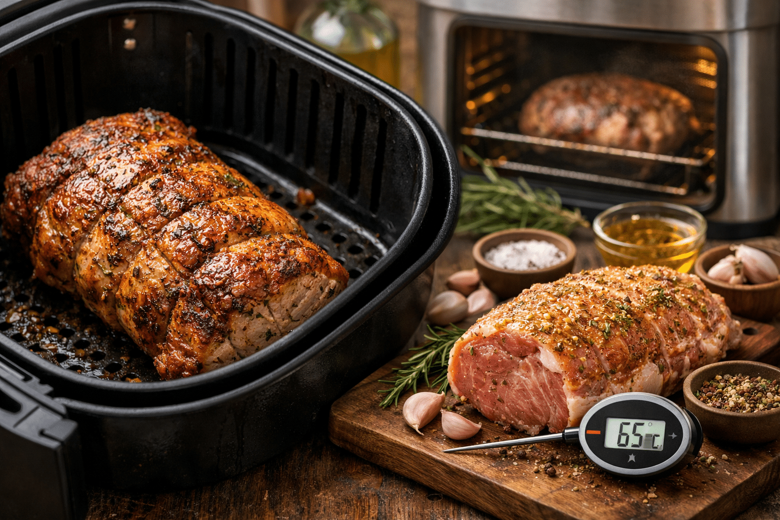 Rôti de porc parfait à l’air fryer : guide express pour une viande juteuse